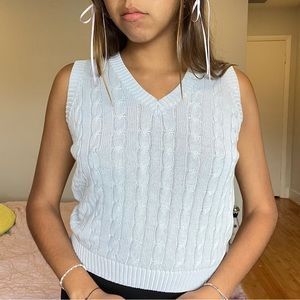 Brandy Melville Cable Knit Vest Lavender Light Purple